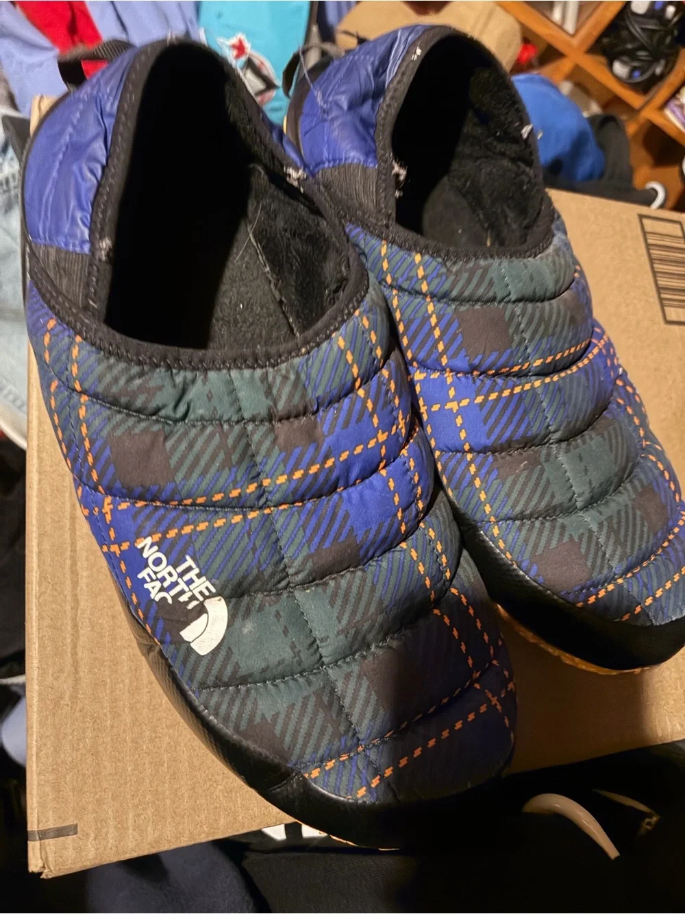 The north face designer performance brand plaid traction thermoball slippers 12